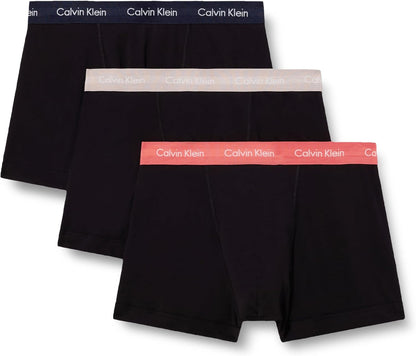 Calvin Klein Men’s 3 Pack Trunks with Logo Waistband