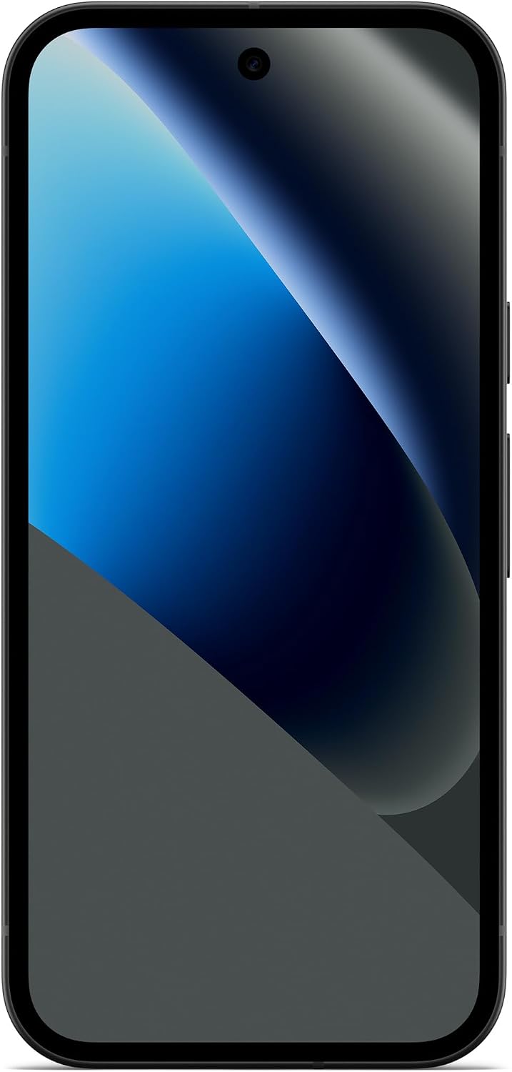 Black bezel unlocked smartphone with front display, close-up view