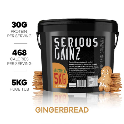 The Bulk Protein Company, SERIOUS GAINZ - Whey Protein Powder - Weight Gain, Mass Gainer - 30g Protein Powders (Strawberry, 5kg)