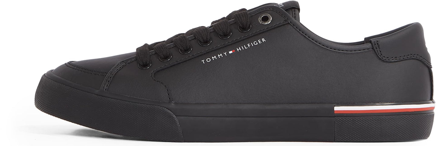 Tommy Hilfiger Men’s Core Corporate Leather Low Top Vulcanised Trainers