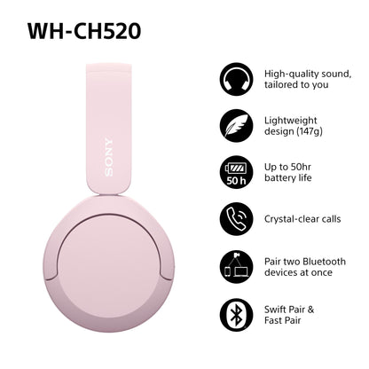 Sony WH-CH520 Wireless Bluetooth On-Ear Headphones