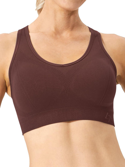 FITTIN Racerback Sports Bra for Women- Padded Seamless Activewear Bras for Yoga Gym Workout Fitness