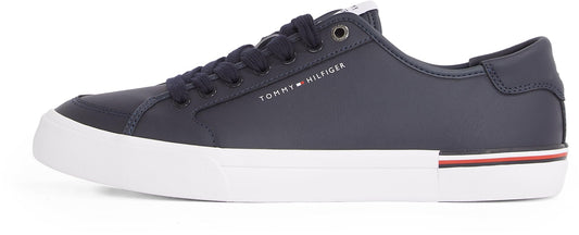 Tommy Hilfiger Men’s Core Corporate Leather Low Top Vulcanised Trainers