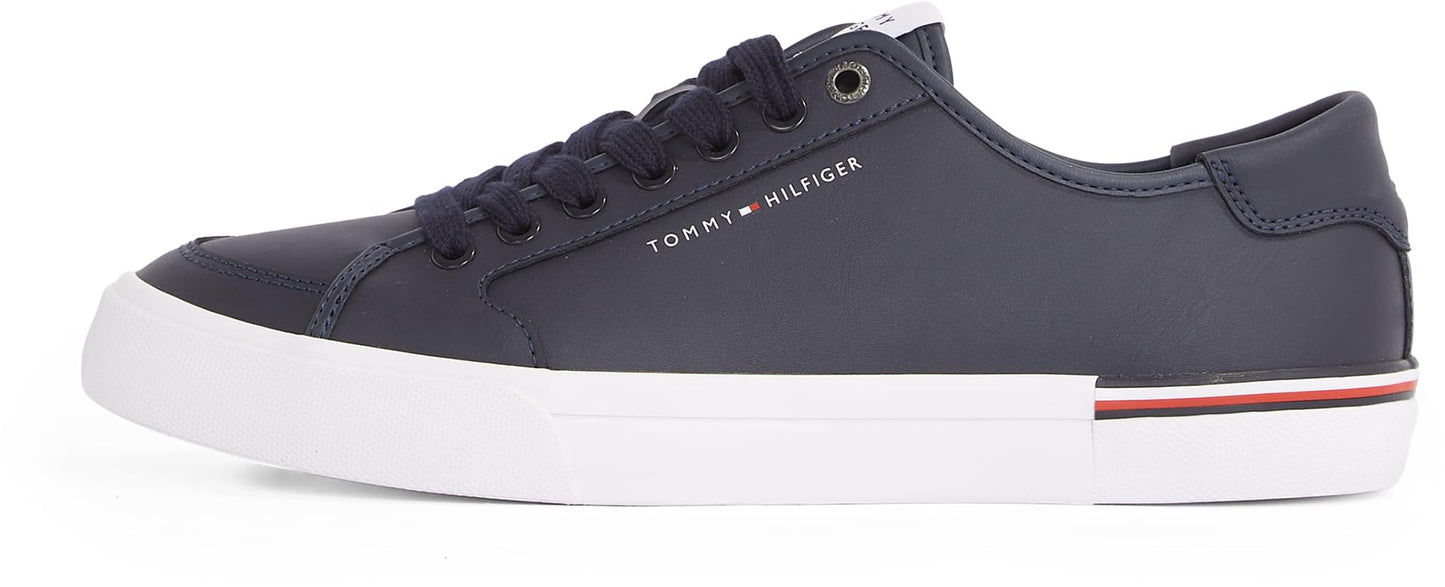 Tommy Hilfiger Men’s Core Corporate Leather Low Top Vulcanised Trainers