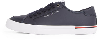 Tommy Hilfiger Men’s Core Corporate Leather Low Top Vulcanised Trainers