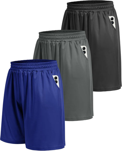 5 Pack Athletic Gym Mens Shorts
