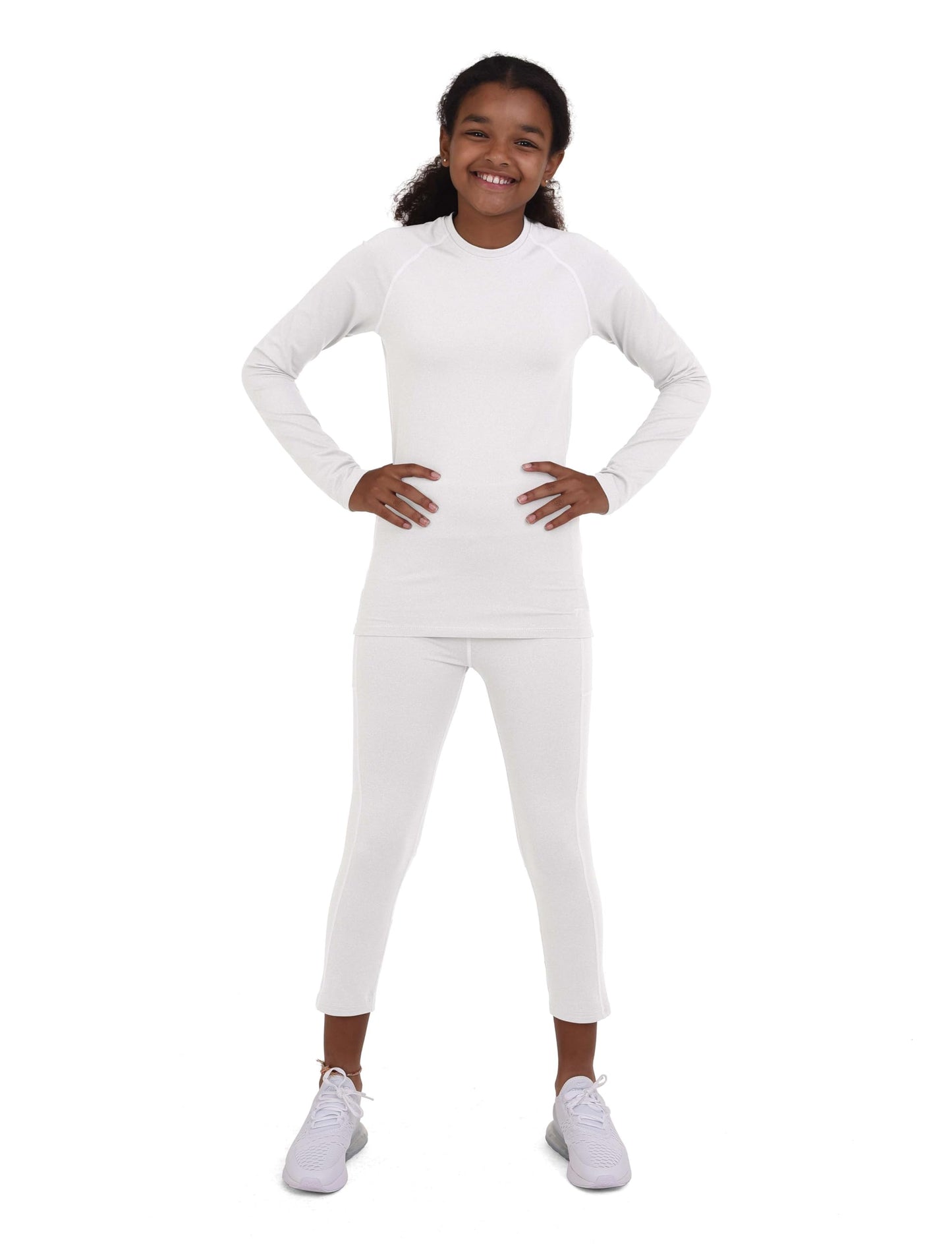 TCA Girls' SuperThermal Long Sleeve Performance Base Layer Running Training Top