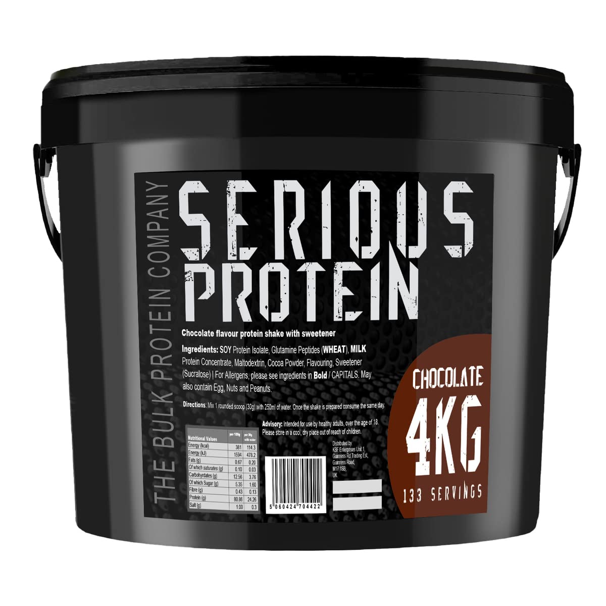 SERIOUS PROTEIN – Protein Powder – 4kg – Low Carb – Supports Lean Muscle Growth – Recovery Supplement - The Bulk Protein Company - 133 Servings (Salted Caramel)