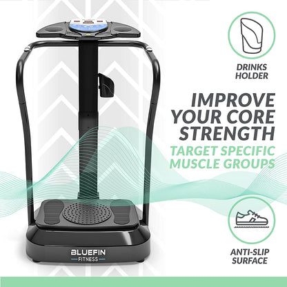 Bluefin Fitness Vibration Plate | Pro Model | Upgraded Design With Silent Motors | Comes with Built in Speakers