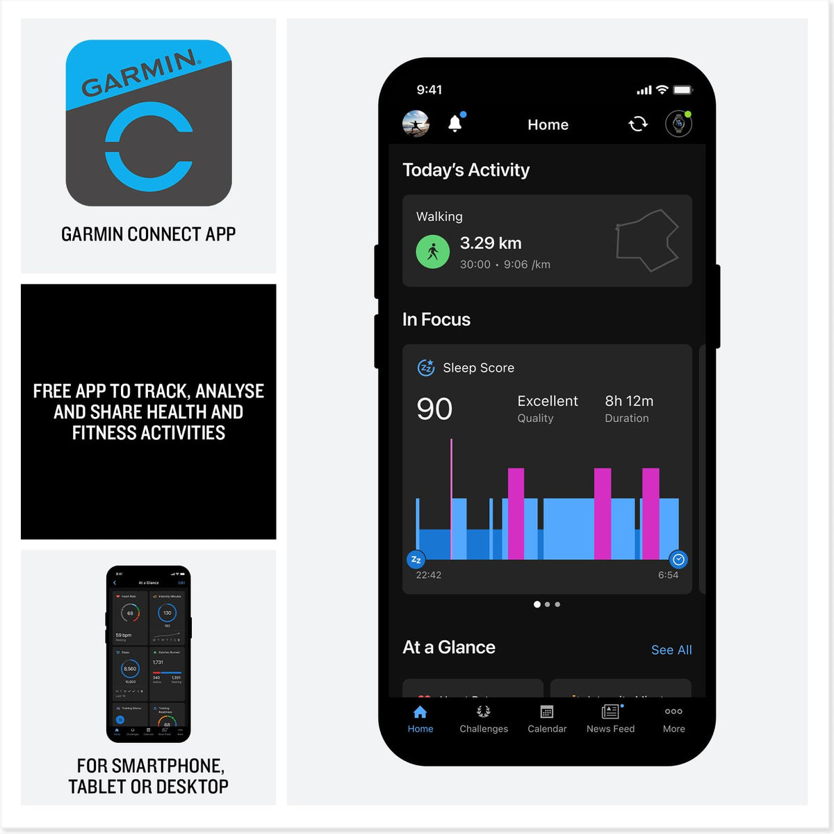 Garmin Venu 4 GPS fitness smartwatch connected to Garmin Connect app on smartphone