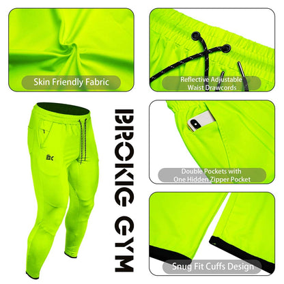 BROKIG Mens Stretch Running Tracksuit Bottoms