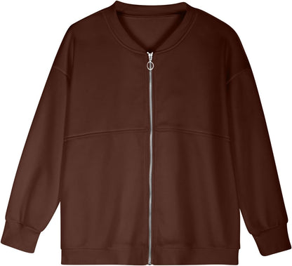 Two Piece Set for Women Full Zipper Jackets and Trousers Set