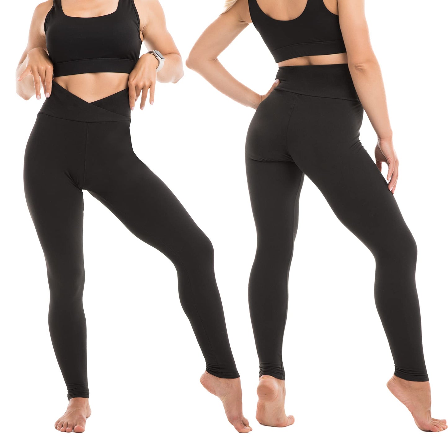 SINOPHANT High Waisted Leggings for Women, Buttery Soft Elastic Opaque Tummy Control Leggings, Plus Size Workout Gym Yoga