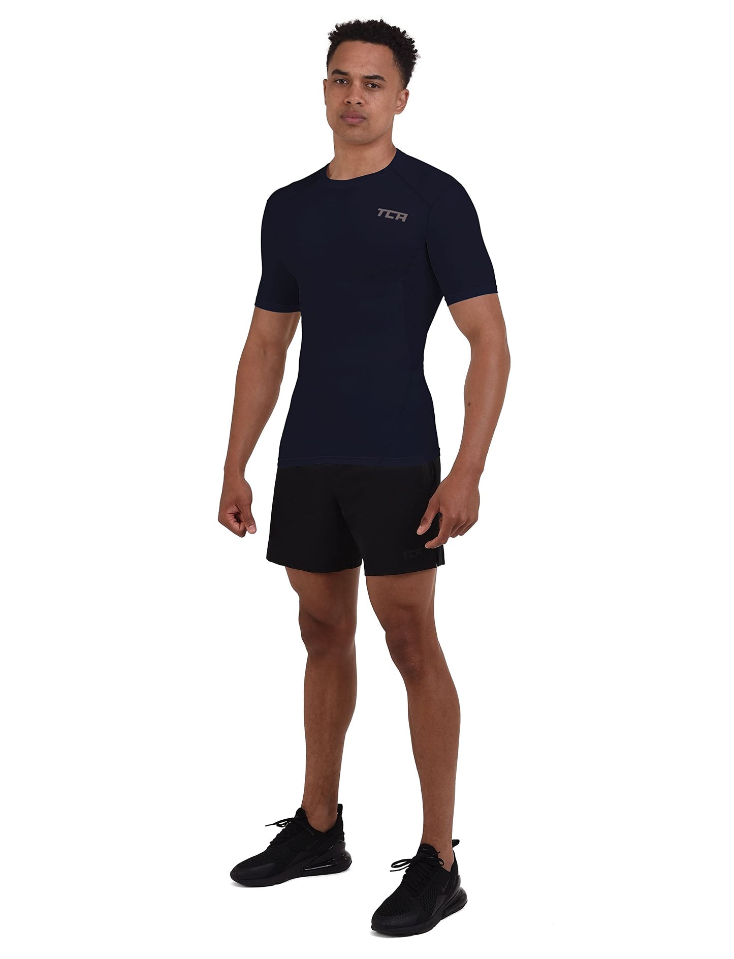 TCA Men's and Boys' HyperFusion Compression Base Layer Top Short Sleeve Under Shirt