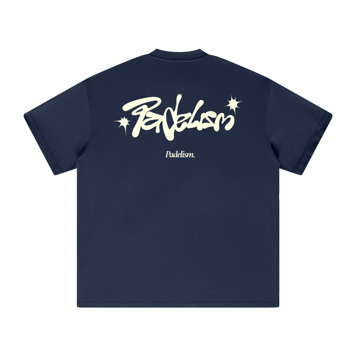 Navy heavyweight T-shirt with large back graphic and star logo