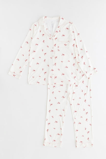 Cozy Crew Club Adult Rosy Ribbon Pyjama Set