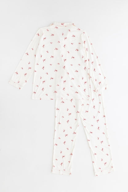 Cozy Crew Club Adult Rosy Ribbon Pyjama Set