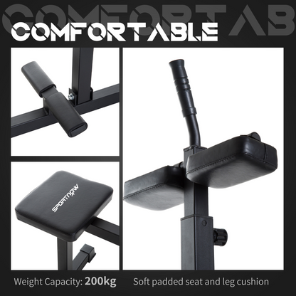 SPORTNOW Seated Adjustable Leg Extension Machine with Plate Loaded