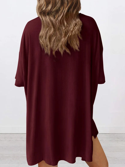 Oversized Round Neck T-Shirt and Shorts Set Plus Size