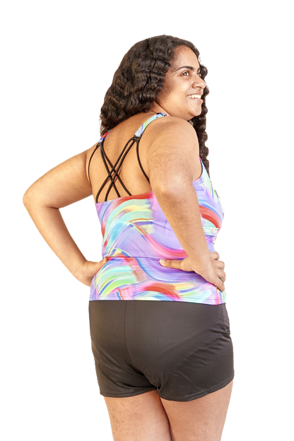 Ladies Indigo Wave Tankini with Shorts *