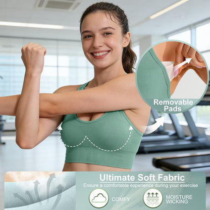 Adjustable Sports Bras for Women: 3 Pack
