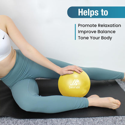Beenax 23cm Soft Pilates Ball - 9 Inch Exercise, Mini Barre, Gym Ball