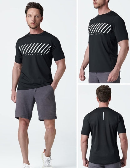 Liberty Imports 5 Pack Men’s Active Quick Dry Crew Neck T Shirts | Athletic Running Gym Workout Short Sleeve Tee Tops Bulk