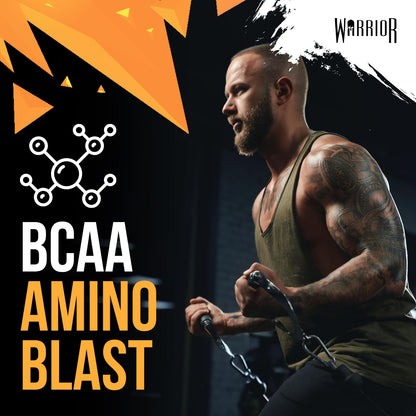 Warrior Amino Blast 270g – BCAA Powder – Branched Chain Amino Acids Supplement, Intra Workout & Recovery, Energy Drink – 30 Servings (Strawberry Kiwi)