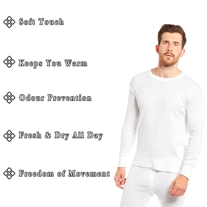 Heatwave® Pack of 2 Men's Thermal Long Sleeve Top, Warm Underwear Baselayer, S M L XL XXL Thermals