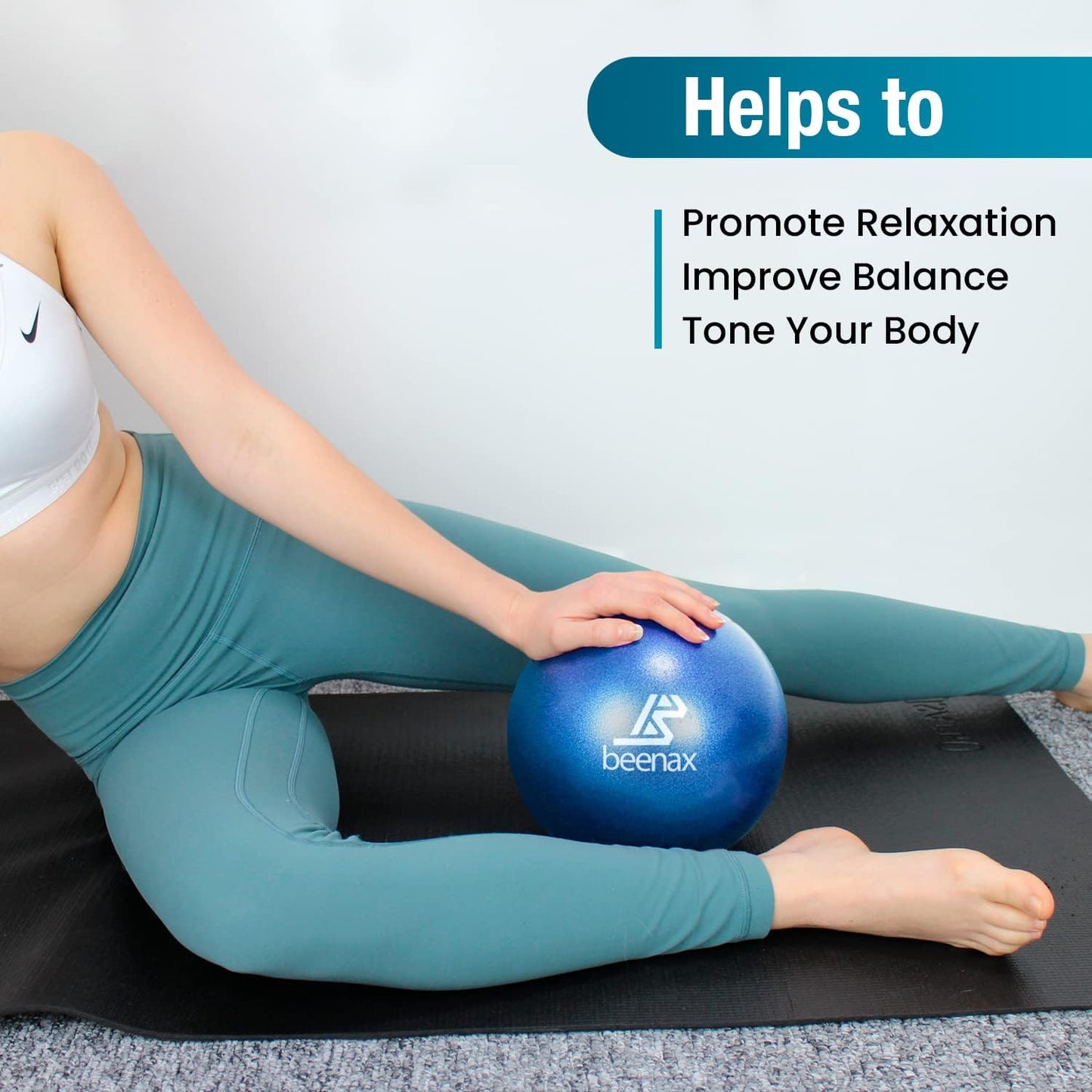Beenax 23cm Soft Pilates Ball - 9 Inch Exercise, Mini Barre, Gym Ball