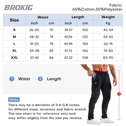 BROKIG Mens Zero Armor Gym Jogger Bottoms