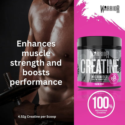 Warrior Creatine Monohydrate Powder 300g – Micronised – Proven to Improve Physical Performance and Recovery, 5g Servings (Unflavoured)