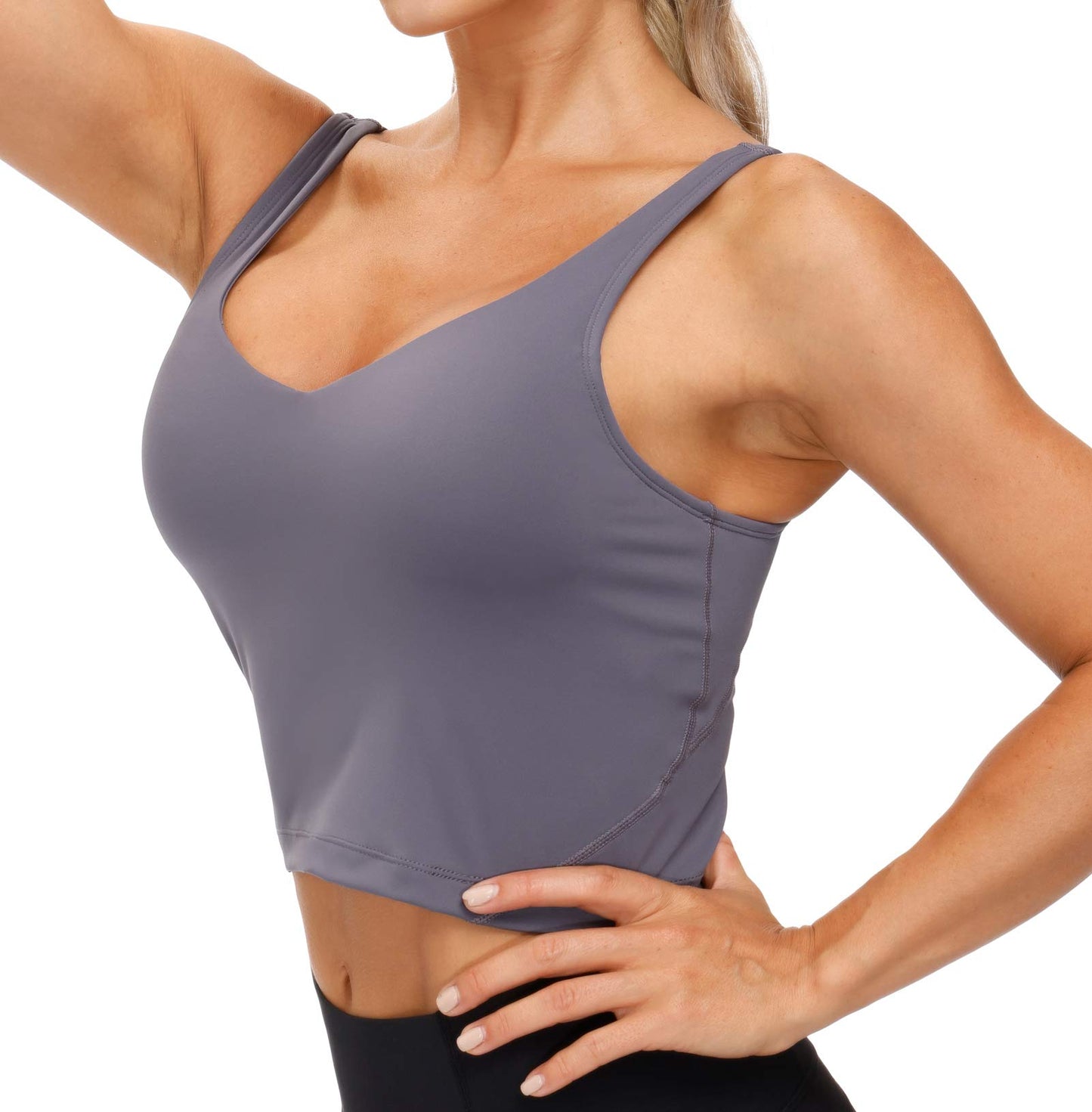 THE GYM PEOPLE Womens' Sports Bra Longline Wirefree Padded with Medium Support