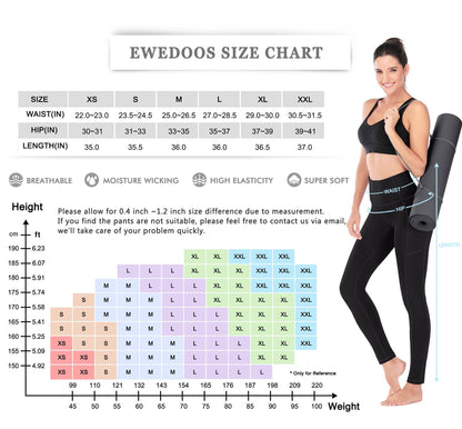 Ewedoos Gym Leggings with Pockets