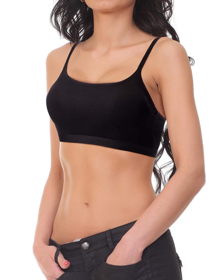 Boao 3 Pieces Mini Camisole Bra Padded Brassiere Tank Top Brassiere Women Sports Bra with Straps