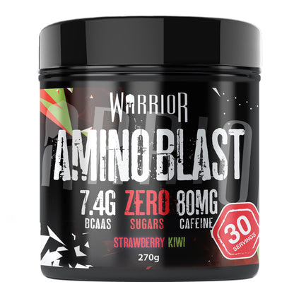 Warrior Amino Blast 270g – BCAA Powder – Branched Chain Amino Acids Supplement, Intra Workout & Recovery, Energy Drink – 30 Servings (Strawberry Kiwi)