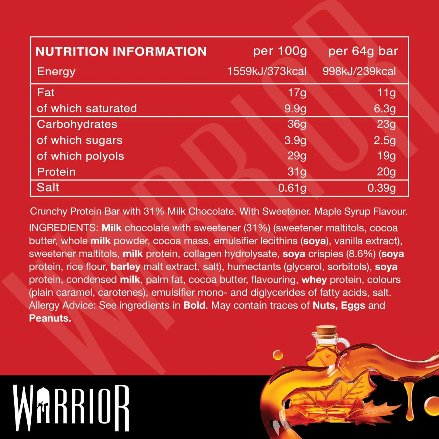 Warrior Crunch - High Protein Bars - 20g Protein Each Bar - Low Carb, Low Sugar Snack - 12 Pack x 64g (Variety Pack)