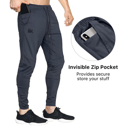 BROKIG Mens Stretch Running Tracksuit Bottoms