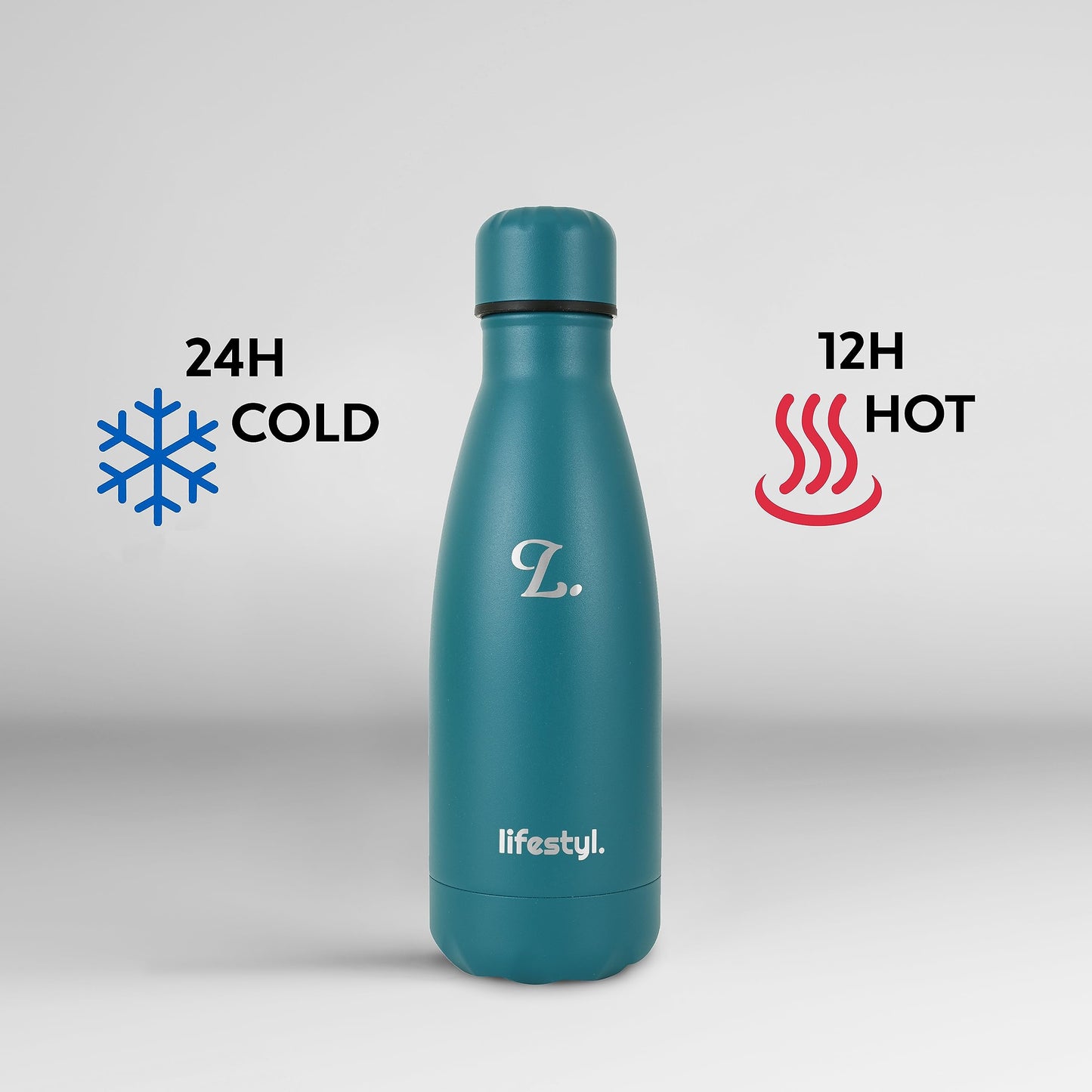 Lifestyl Stainless Steel Water Bottle | 24 Hrs Cold & 12 Hrs Hot| Thermoshield Technology Vacuum Insulated Metal Water Bottles, Leak-Proof Drinks Bottle for Gym, Yoga, Cycling (350 ml,Red)