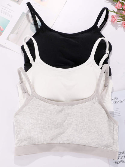 Boao 3 Pieces Mini Camisole Bra Padded Brassiere Tank Top Brassiere Women Sports Bra with Straps