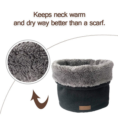 NovForth Winter Neck Warmer Fleece Lined Infinity Scarf Thicken Windproof and Dust Skiing Circle for mens women Double-Layer Fleece Lining Knit