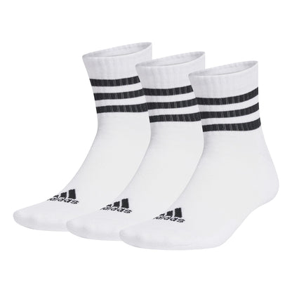 adidas Unisex 3-stripes Cushioned Sportswear Mid-cut Socks 3 Pairs Ankle Socks (pack of 3)