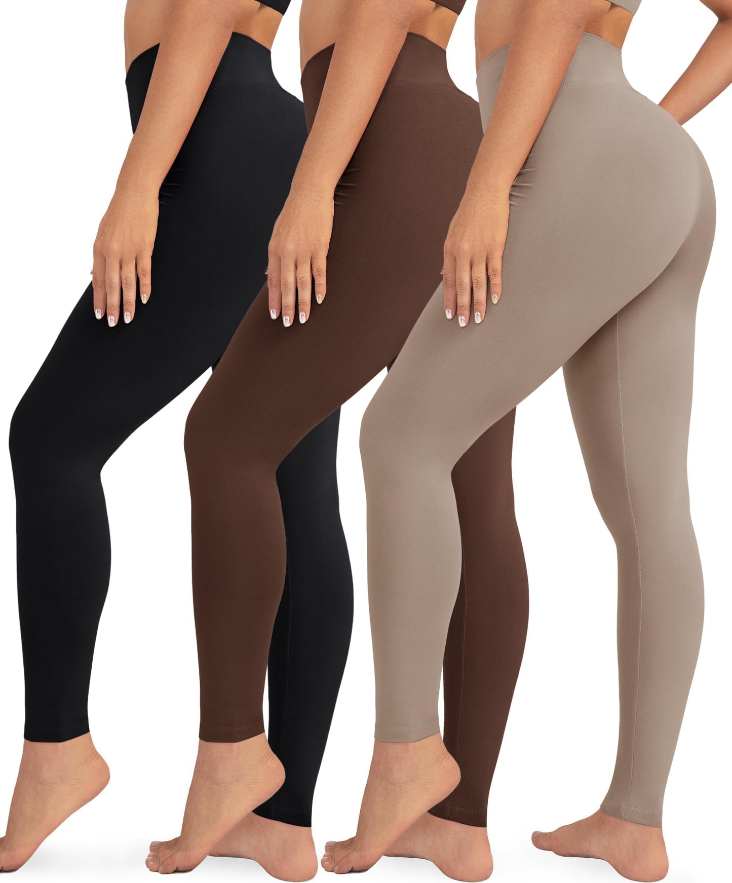 VALANDY Creamlush 3 Pack Leggings for Women High Waisted