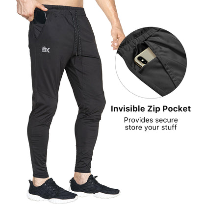 BROKIG Mens Stretch Running Tracksuit Bottoms