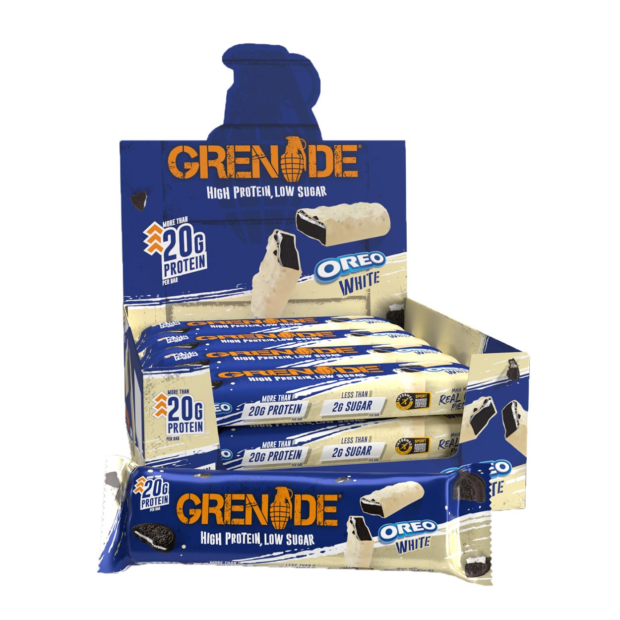 Grenade OREO Protein Bar - High Protein, Low Sugar, 12 x 60 g