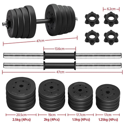 Yaheetech 30KG/25KG/20KG/15KG Adjustable Dumbbells