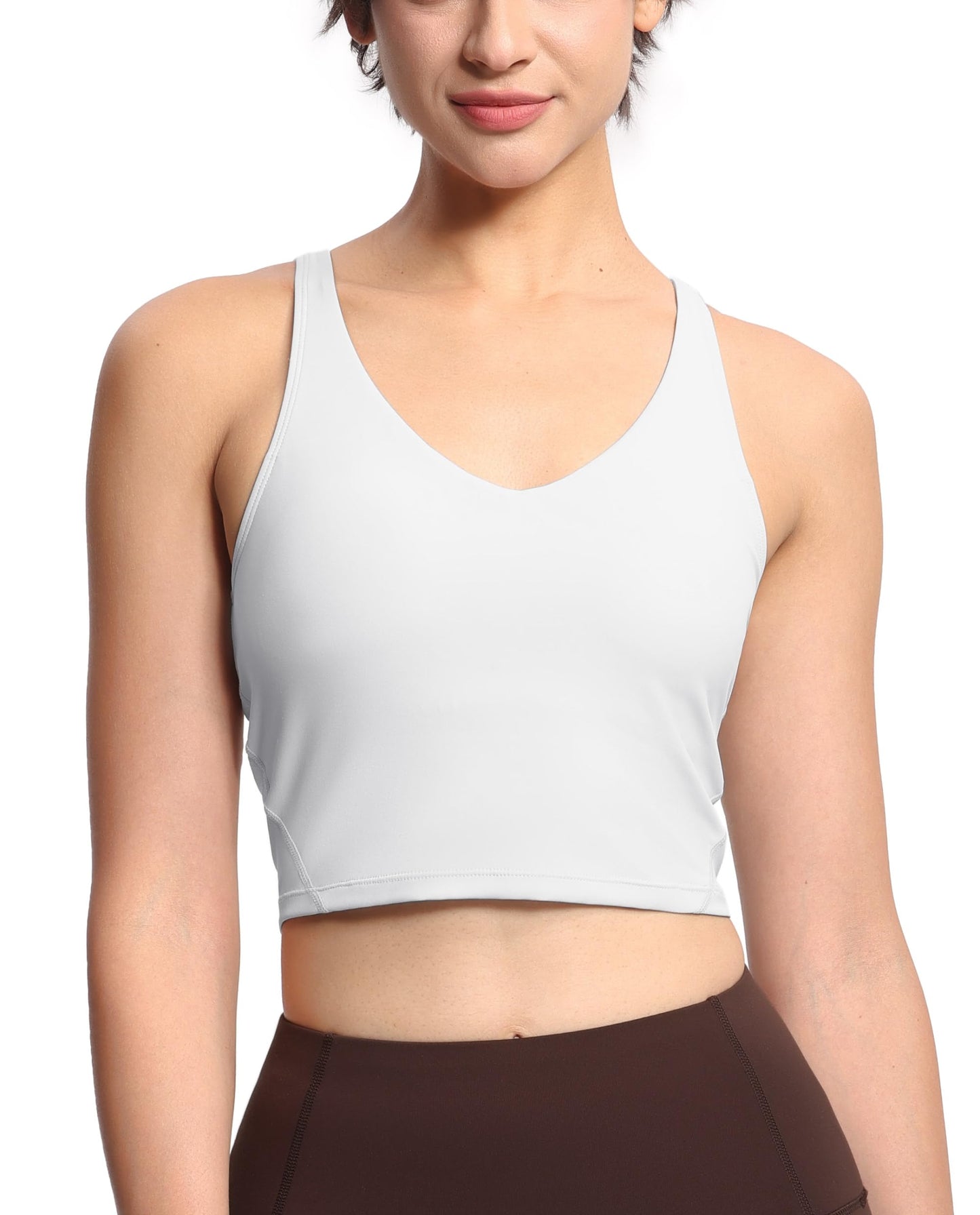 THE GYM PEOPLE Womens' Sports Bra Longline Wirefree Padded with Medium Support