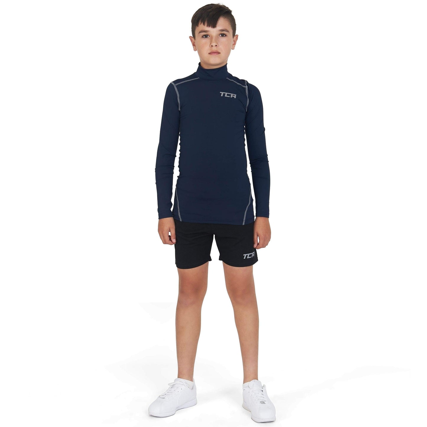 TCA Boys' Pro Performance Compression Base Layer Long Sleeve Top - Mock Neck