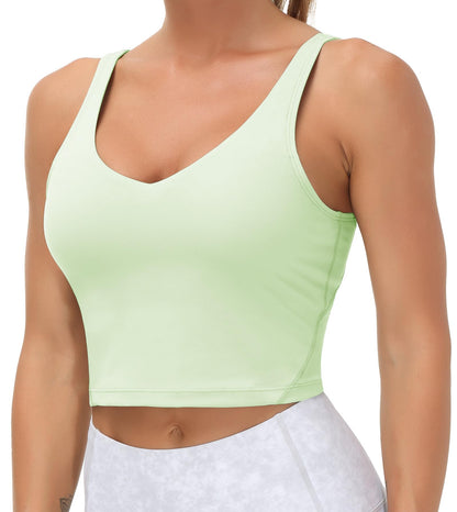 THE GYM PEOPLE Womens' Sports Bra Longline Wirefree Padded with Medium Support