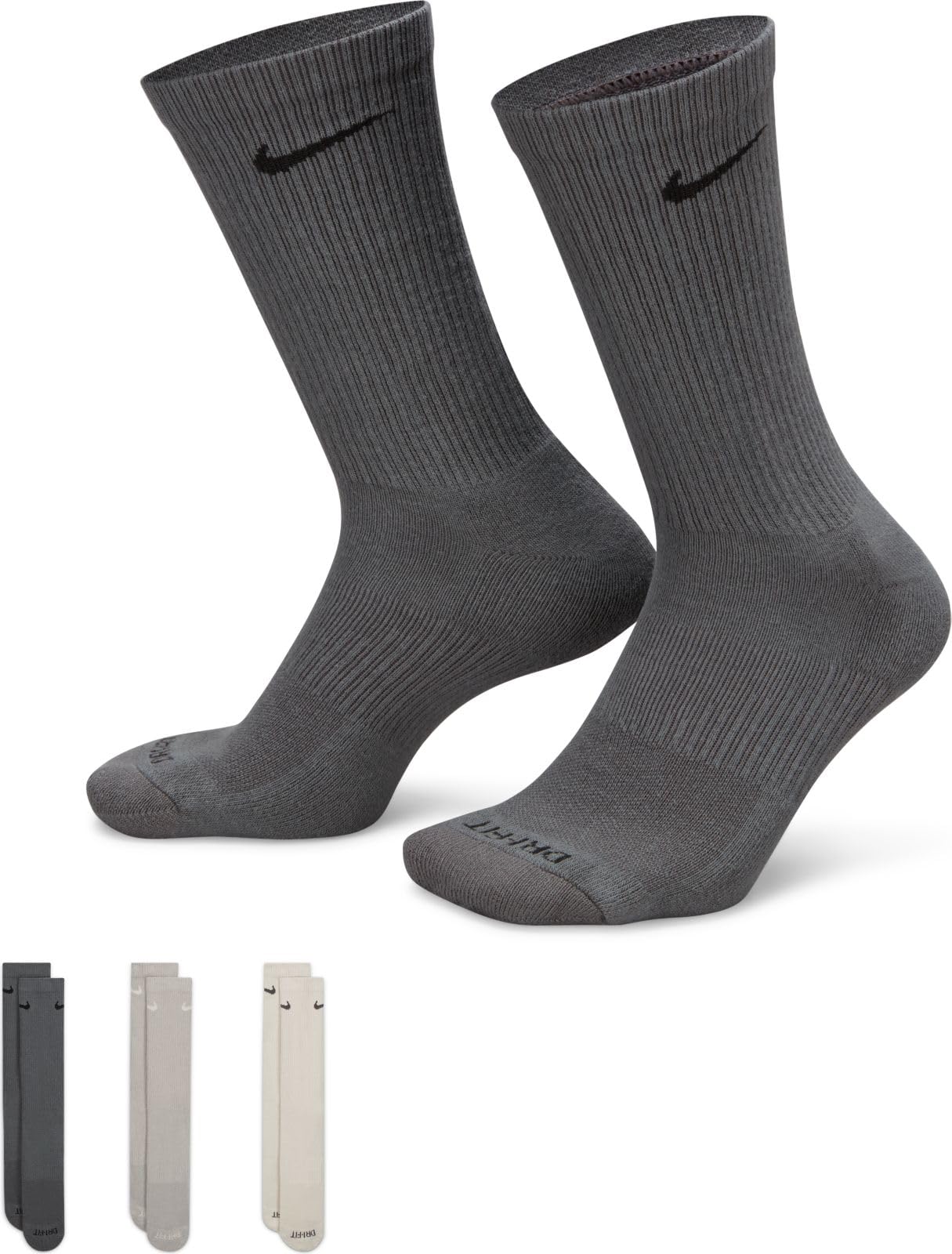 NIKE Unisex U Nk Everyday Plus Cush Crew Socks